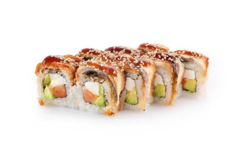 Sushi canada on a white background Stock Photos
