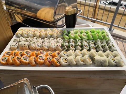 Sushi at catering Stock-Fotos