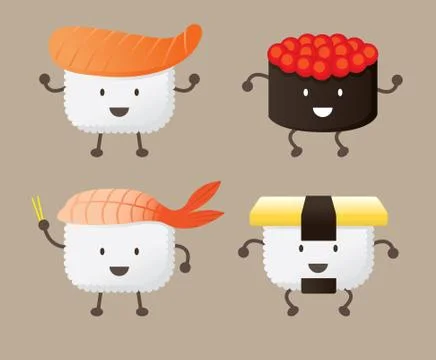 Sushi Character Stock Illustration