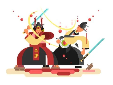 Sushi character samurai design Stock Illustration