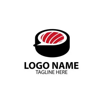 Sushi chat logo design vector Stock Illustration