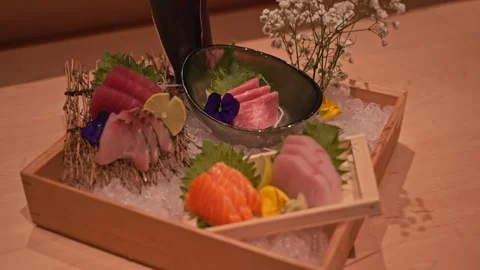 Sushi Chef Prepares Fresh Fish and Wasabi At High End Restaurant Travel Stock Footage 280507822