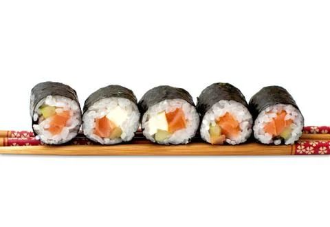 Sushi with chopstick Stock Photos