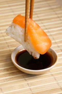 Sushi with chopsticks Stock Photos