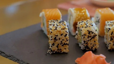 Sushi close up Stock Footage 104260978