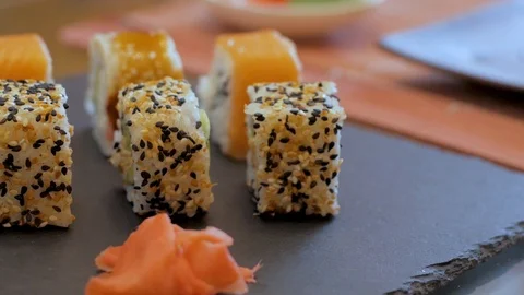 Sushi close up Stock Footage 104261007