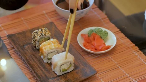 Sushi close up Stock Footage 104261032