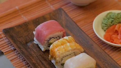 Sushi close up Stock Footage 104261127