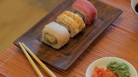Sushi close up Stock Footage 104261141