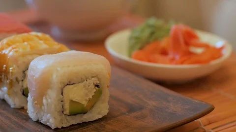 Sushi close up Stock Footage 104261181