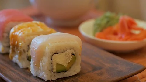 Sushi close up Stock Footage 104261191