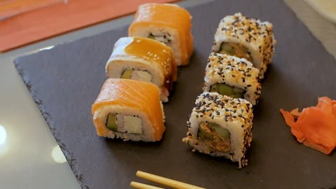 Sushi close up Stock Footage 104261210