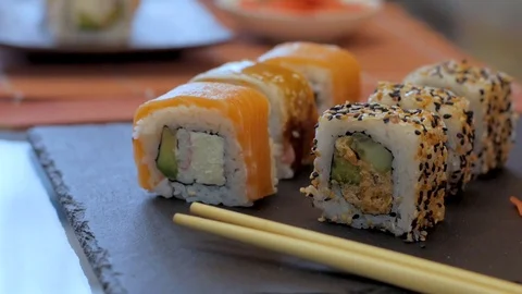 Sushi close up Stock Footage 104261223