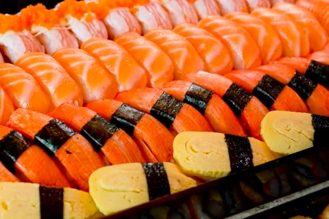 Sushi collections background texture Stock Photos