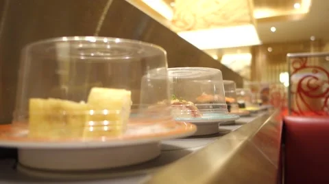 Sushi Conveyor Belt Stock Footage 48368960