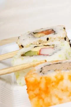 Sushi with copyspace Stock Photos