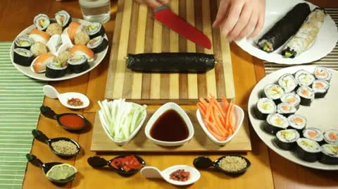 Sushi cut 库存影片 22216532