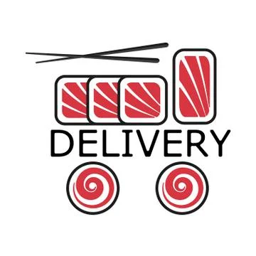 Sushi delivery logo Stock Illustration
