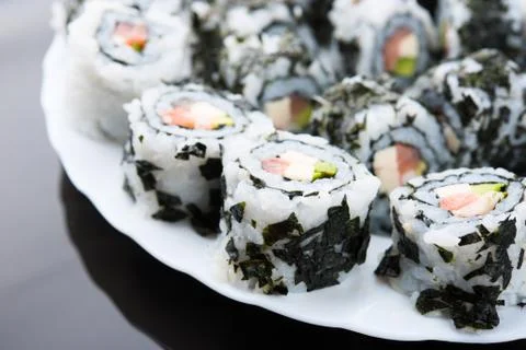 Sushi on a dish Stock Photos