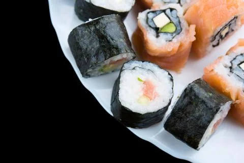 Sushi on a dish Stock Photos