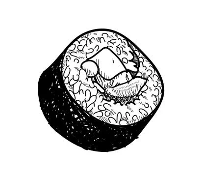 Sushi Doodle Illustrazione stock