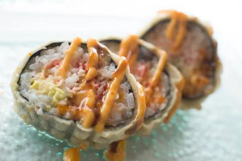 Sushi Dynamite roll 스톡 사진
