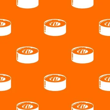 Sushi fish pattern orange Stock Illustration
