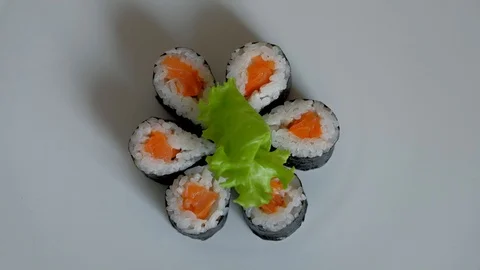 Sushi food dinner Stock Footage 85889567