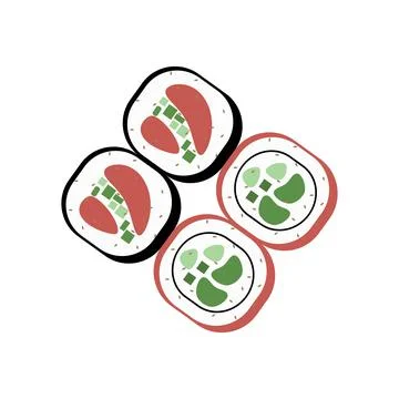 Sushi fresh vector object isolated Stock Illustration