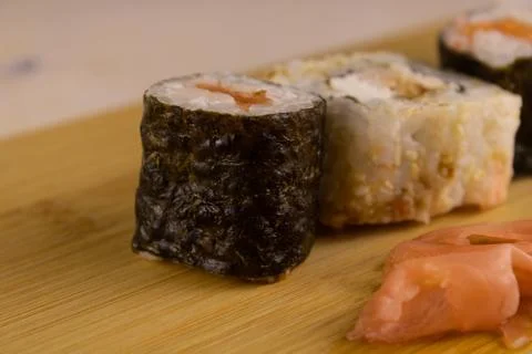 Sushi with ginger Stock Photos