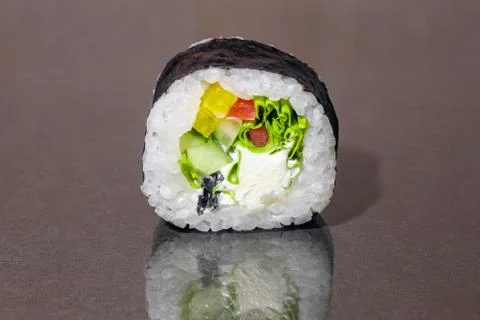 Sushi on a gray background close up 스톡 사진