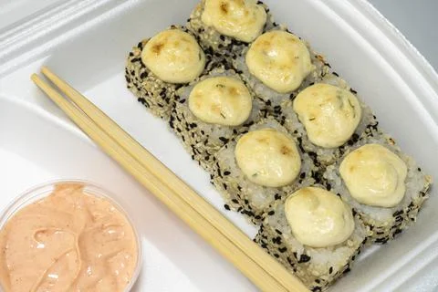 Sushi on a gray background close up Stock-Fotos