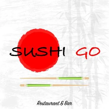 Sushi grunge background Stock Illustration