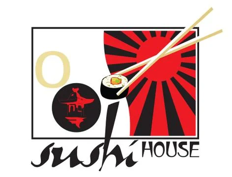 Sushi house Stock Illustration