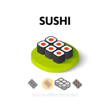 Sushi icon in different style Stock Illustration