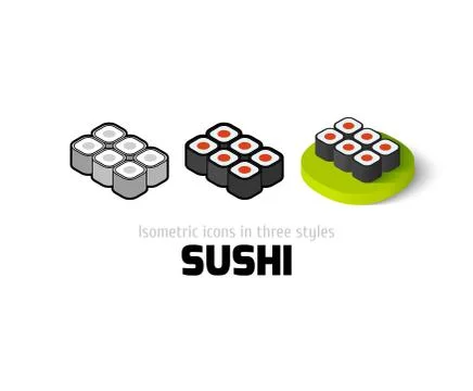Sushi icon in different style Stock Illustration