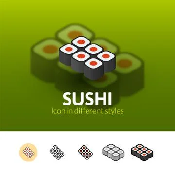 Sushi icon in different style Stock Illustration