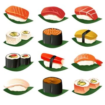 Sushi icons Stock Illustration
