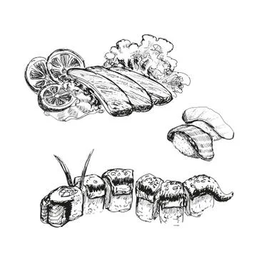 Sushi. Illustrazione stock