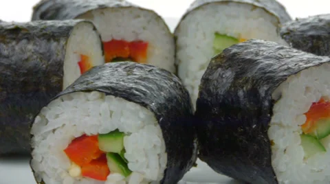 Sushi  isolated on white background Video stock 37062682