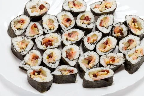 Sushi isolated on white background Stock Photos