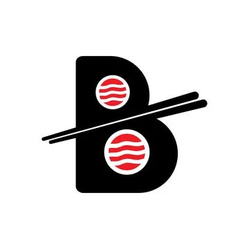 Sushi letter B vector logo design. Stock Illustration