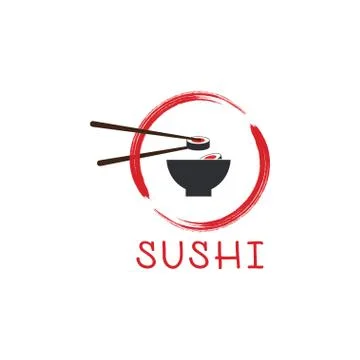 Sushi logo template Illustrazione stock