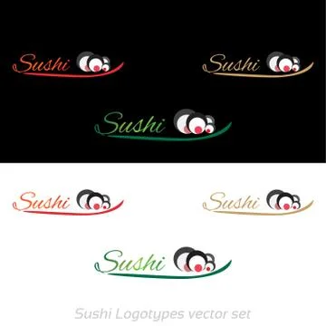 Sushi logotypes vector set Stock Illustration