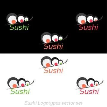 Sushi logotypes vector set Stock Illustration