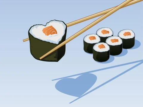 Sushi love Stock Illustration