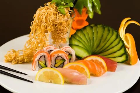 Sushi lovers Stock Photos