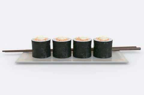 Sushi Maki Presentation Stock Illustration
