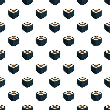 Sushi maki roll graphic pattern on white 스톡 일러스트