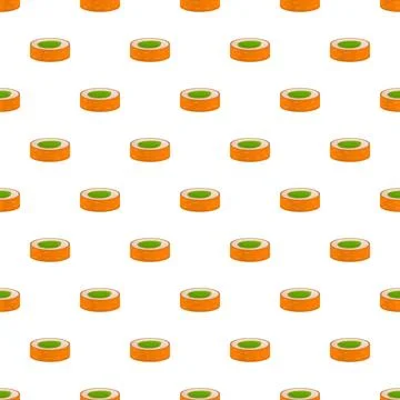Sushi maki rolls creating seamless pattern background Stock Illustration